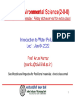 CVL100:Environmental Science (2-0-0) : Introduction To Water Pollution Lec1: Jan 04,2022