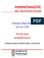 CVL100:Environmental Science (2-0-0) : Introduction To Water Pollution Lec3: Jan 11,2022