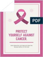 Pink and Cream Ribbon Breast Cancer Awareness Poster