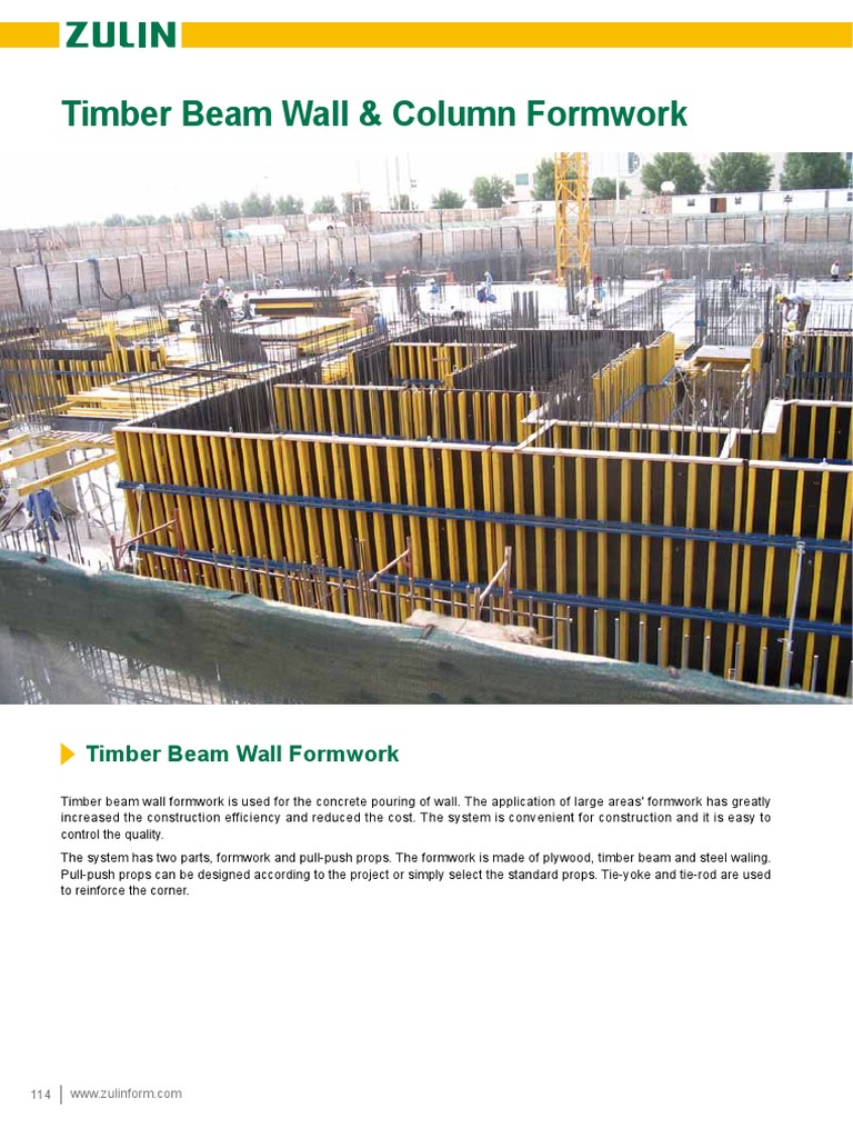 Timber Beam Wall & Column Formwork Guide | PDF | Beam (Structure) | Lumber