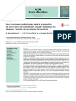 Macaya, et al. (2015). Intervenciones conductuales para la prevención de infecciones de transmisión sexual y embarazos no deseados