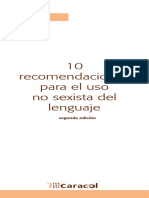 10 Recomendaciones Uso No Sexista Del Lenguaje