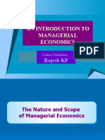 An Introduction To Managerial Economics: Rajesh KP