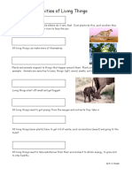 Seven Characteristics of Living Things defn match WS KS3 AVG