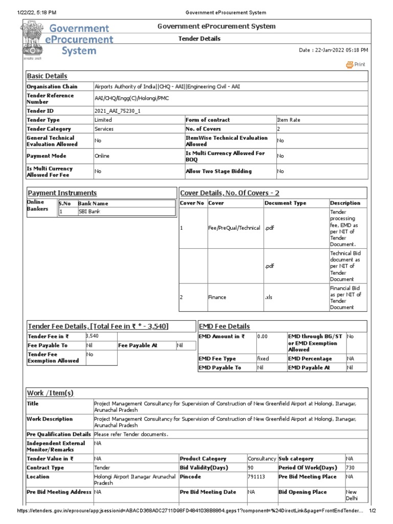 Holongi Airport PMC Tender Details | PDF | Supply Chain Management ...