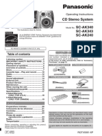 CD Stereo System SC-AK340 SC-AK343 SC-AK240: Operating Instructions