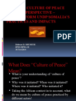 Option 4: Culture of Peace Form Un Perspective - Lessons Form Undp Somalia'S Practices and Impacts