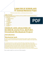 Design and Analysis of Scissor Jack Full Report Download