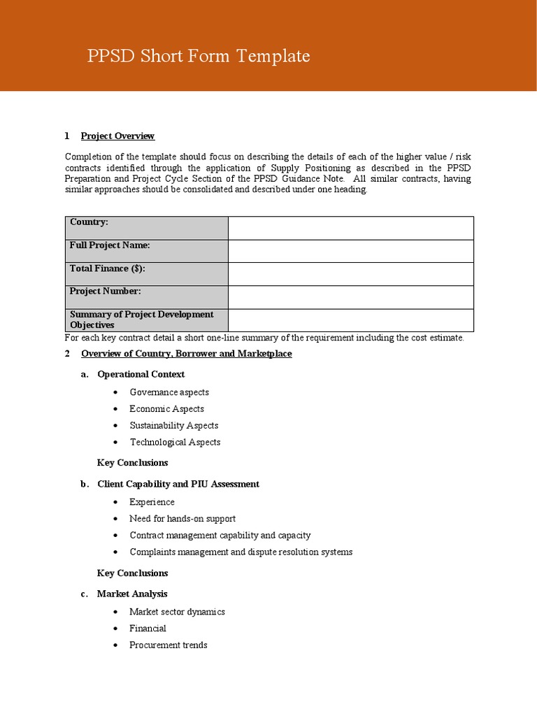 PPSD Procurement Template Overview | PDF | Procurement | Request For ...
