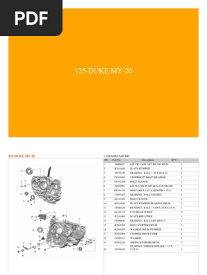 Catalog Duke 125 DUKE MY 20 PDF Clutch Screw
