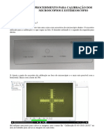 Procedimento Pra Calibração Dos Microscópio e Estéreo