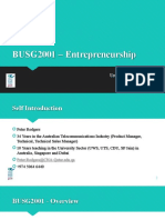 BUSG2001 - Entrepreneurship: Unit 0 - Introduction
