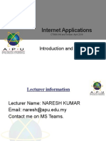Internet Applications: Introduction and Overview