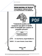 Tratamiento Juridico de La Ocupaciòn Que Ejerce La Familia Sobre El Inmueble Que Conduce El Poseedor Precario