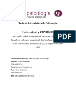 Extensión Universitaria de La Facultad de Psicología UBA en Tiempos de Covid-19
