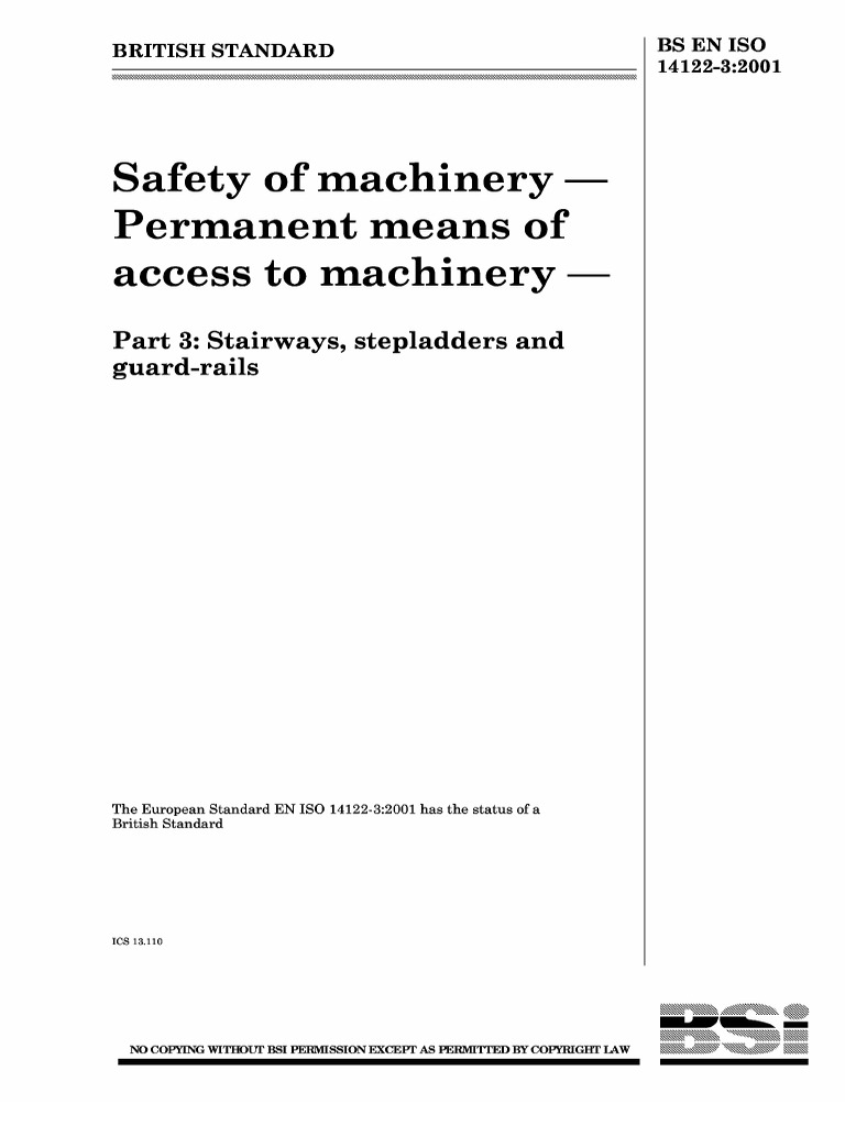 Bs 14122-3 Safety Permanent Means of Accses To Machinery 2001 | PDF