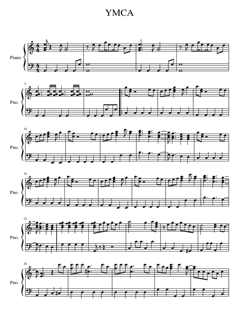 Ymca Piano Tutorial Pdf