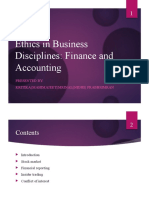 Ethics in Business Disciplines: Finance and Accounting: Presented By: Kritika - Mahimajeet - Mrinal - Nidhi - Prabhsimran