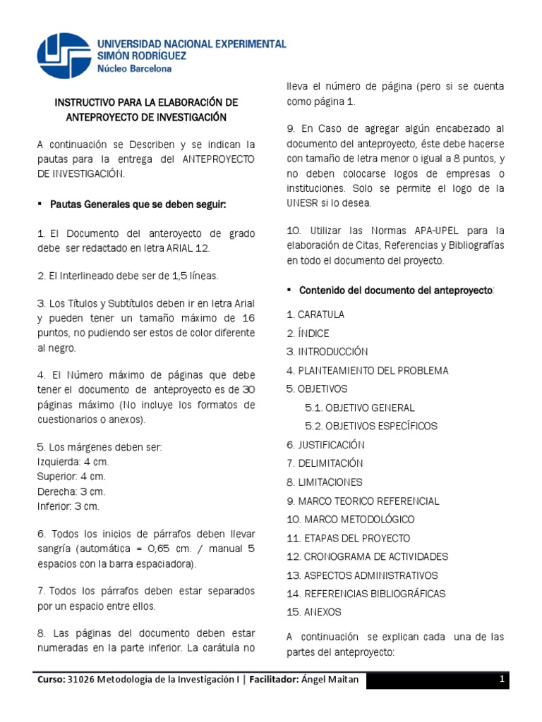 Guía completa para la elaboración de un anteproyecto de investigación | PDF