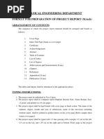 Mechanical Engineering Department Format For Preparation of Project Report (M.Tech)