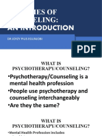 Lesson One Theories of Counseling - An Introduction