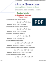 Matemática Essencial Ensino Médio 33 Produtos Notáveis