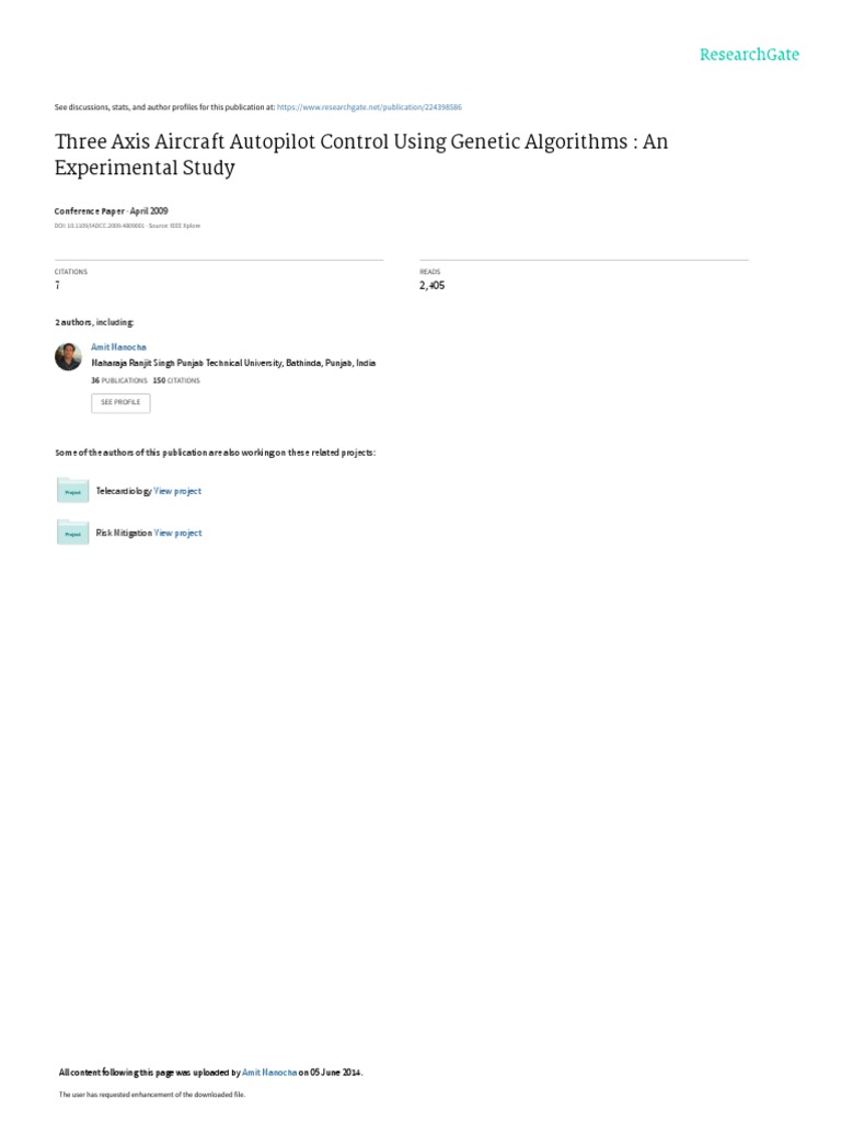 Optimized Three Axis Aircraft Autopilot Control Using