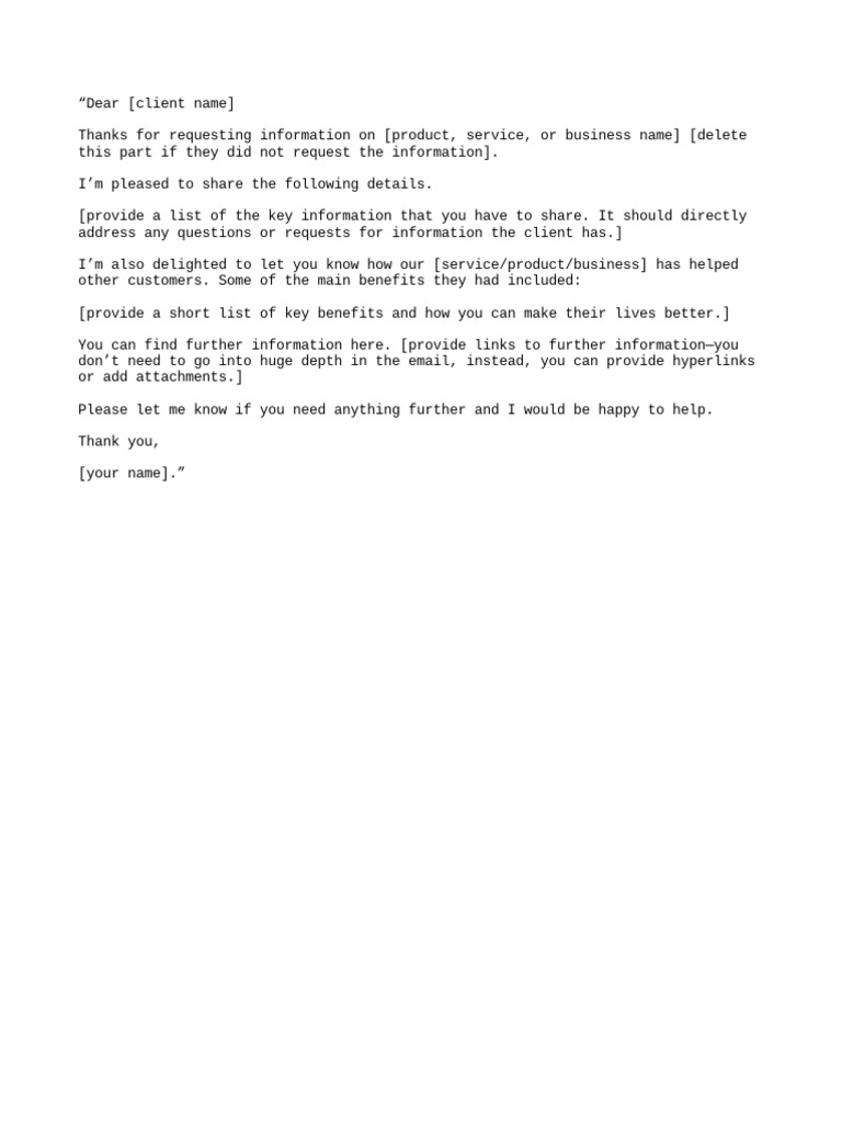 Client Information Request Response Template | PDF | Career & Growth