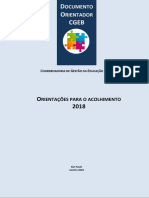 Acolhimento Documento Orientador 2018