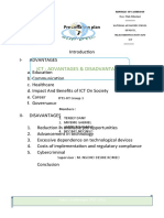 Ict: Advantages & Disadvantages: Presentation Plan