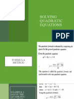 Solving Quadratic Equations The Formula Method Week 4