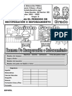 Examen para El Periodo de Recuperación O Reforzamiento