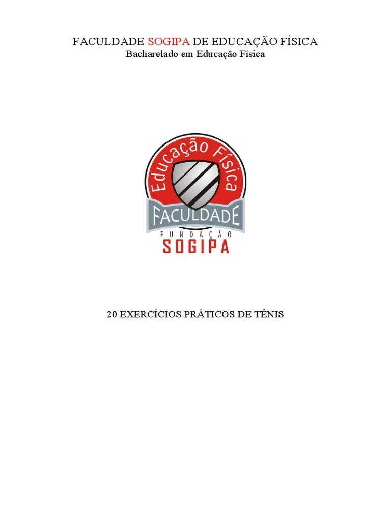 Trabalho Tenis (20 Exercícios), PDF, Esportes de raquete