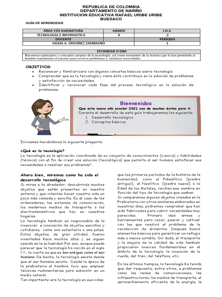 Guía de Tecnología e Informática 6° | PDF | Diseño