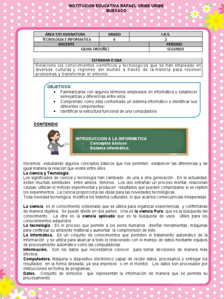 Guia No.5 Informatica Sexto | PDF | Hardware de la computadora ...