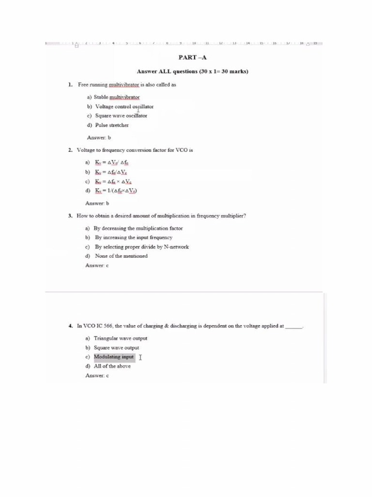 MCQ 3,4 PDF Analog To Digital Converter Detector (Radio)