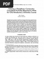 Entering A Disciplinary Community: Conceptual Activities Required To Write For One Introductory University Course