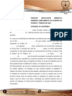 Demanda cumplimiento acuerdo guarda y tenencia hijo