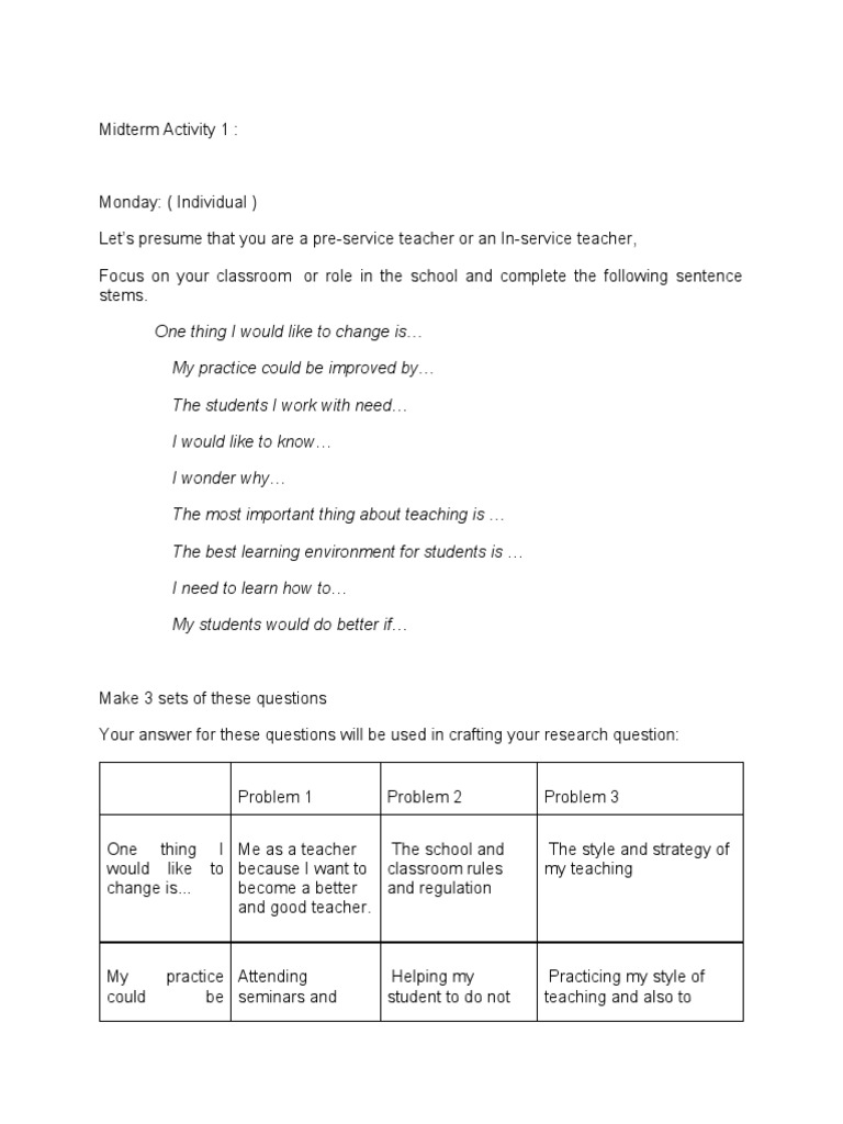 Midterm Activity 1 Ped 9 | PDF | Teachers | Education Theory