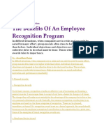 The Benefits of An Employee Recognition Program