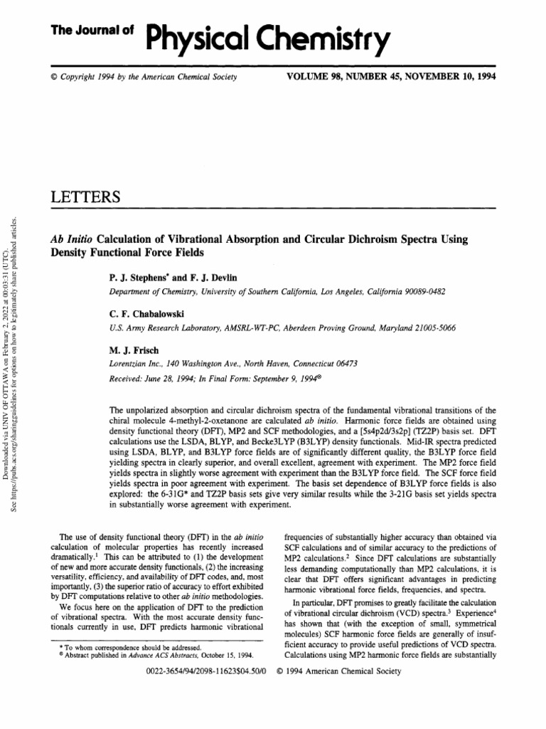 Ab Initio Calculation of Vibrational Absorption and Circular Dichroism ...