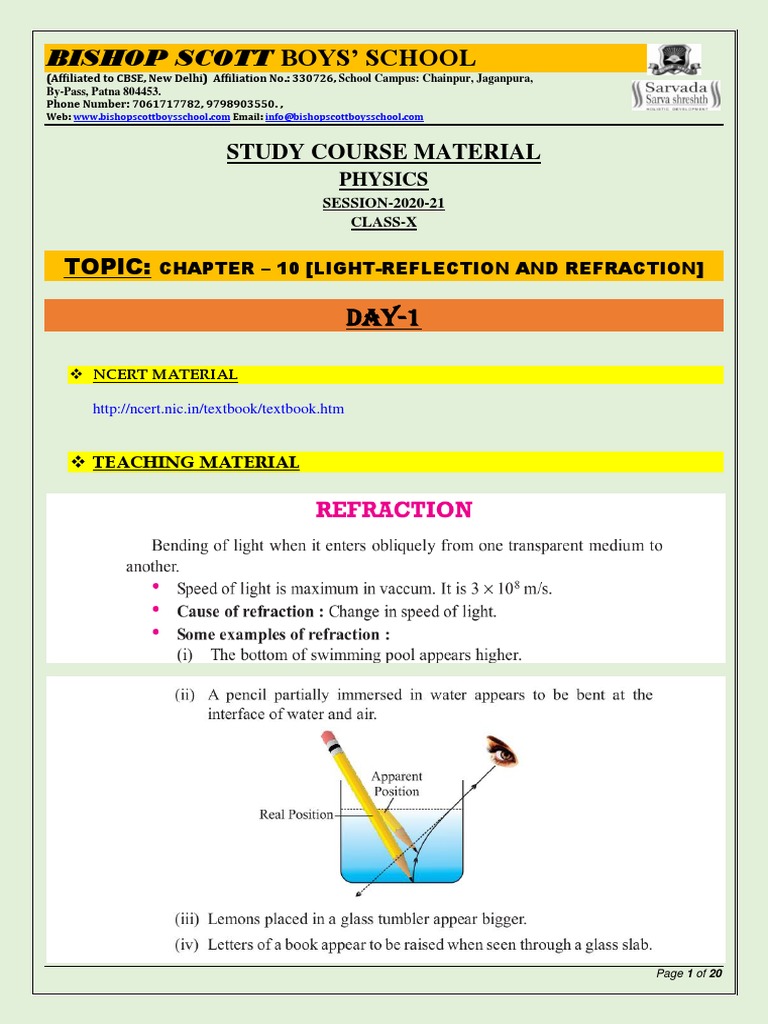 Raised Letters Through Glass Slab | PDF | Refractive Index | Refraction