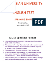 Malaysian University English Test: SPEAKING 800/2
