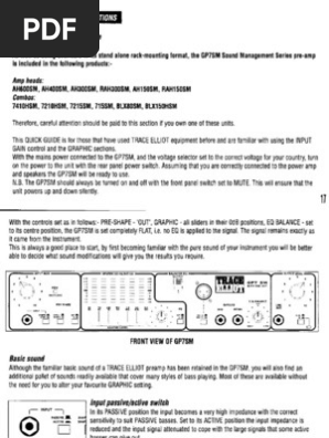 TraceElliot GP7SM-130 | PDF | Equalization (Audio) | Sound Technology
