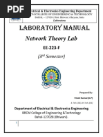 Laboratory Manual: Network Theory Lab