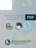 MANUAL FOR DESIGNING AND SITING AIR QUALITY MONITORING STATIONS
