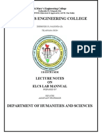 0St - Mary'S Engineering College: Department of Humanities and Sciences