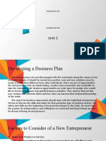 Unit 1: Developing A Business Plan