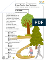 Multiple Choice Reading Story Worksheet