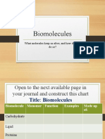 Biomolecules: What Molecules Keep Us Alive, and How Do They Do So?